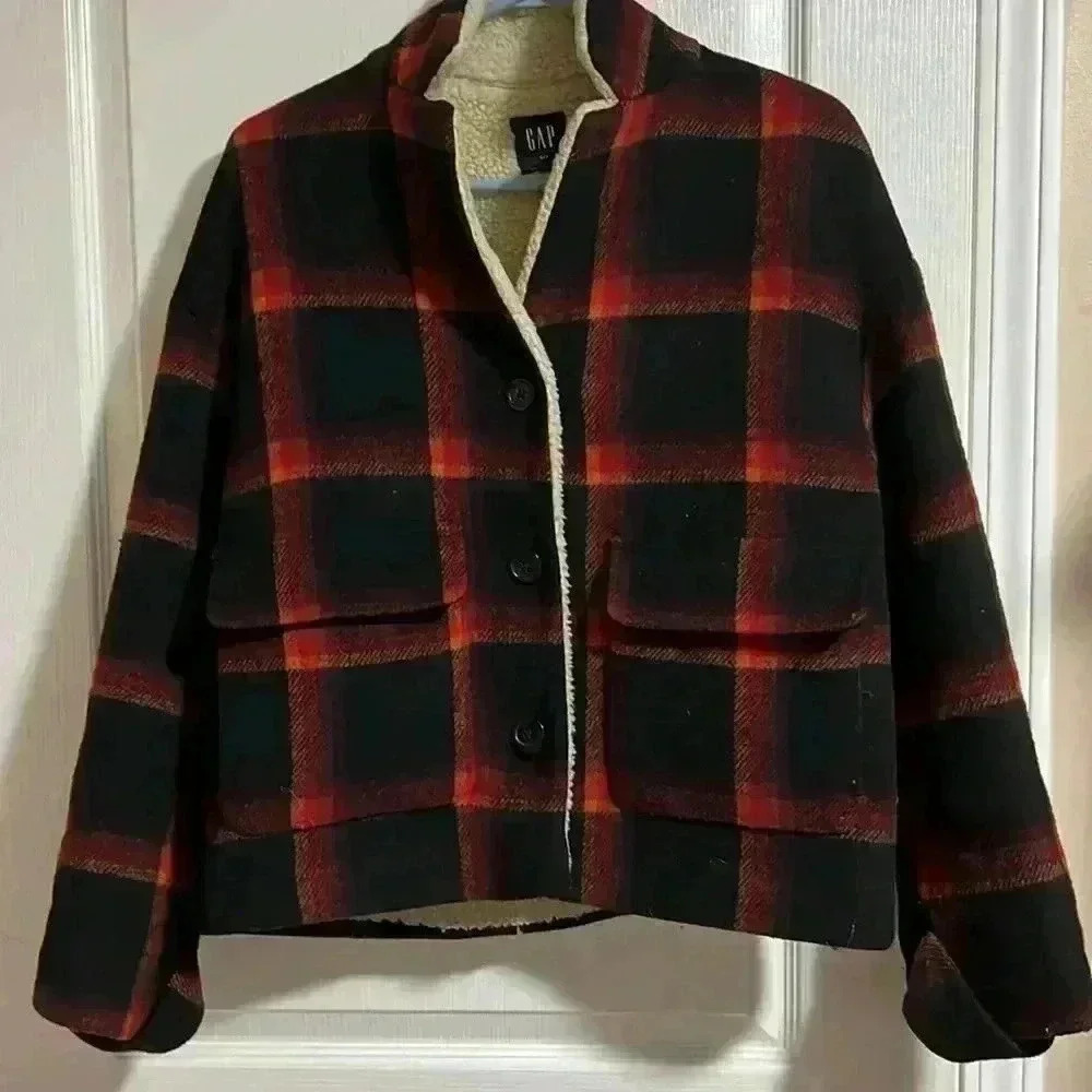Gap Women's Burnt Orange and Black Jacket